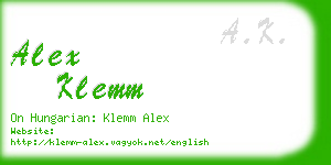 alex klemm business card